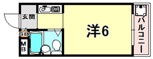 メゾンドアーム(ワンルーム/2階)の間取り写真
