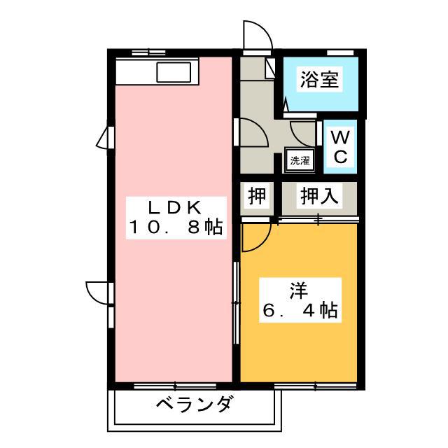 ディアコート慶 A(1LDK/2階)の間取り写真