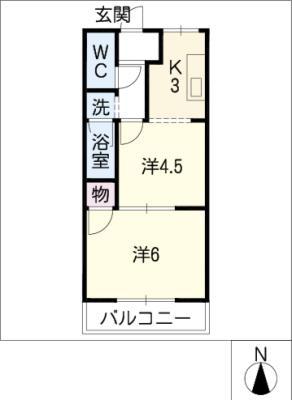 コミュニティタウン89(2K/2階)の間取り写真