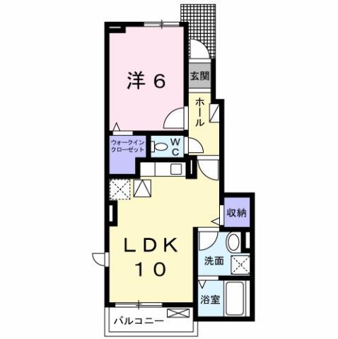 エコーI(1LDK/1階)の間取り写真