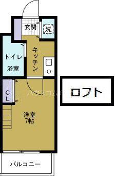 シティパレス朝潮橋パートIII(1K/6階)の間取り写真