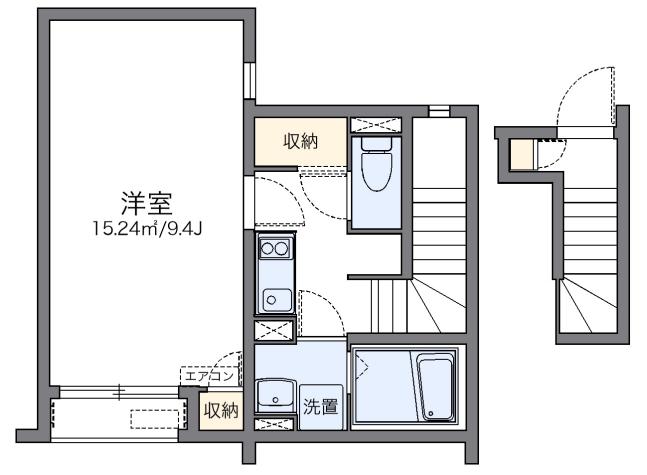 FERIO瀬田(1K/2階)の間取り写真