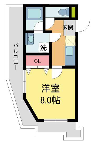 プレシャス小林(1K/2階)の間取り写真