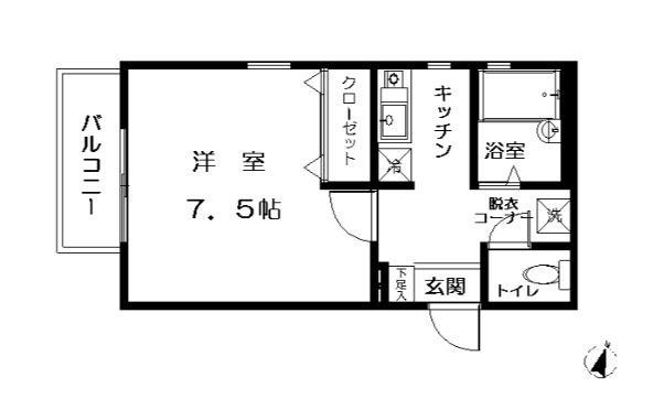 プラネット初台(1K/2階)の間取り写真