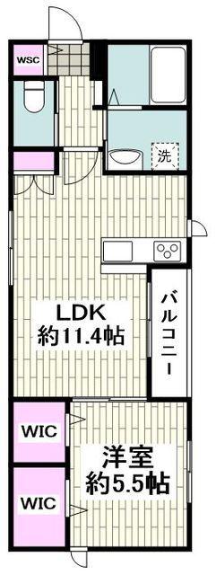 ソレイユ横濱(1LDK/4階)の間取り写真