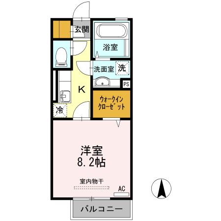 アザックみゆき(1K/2階)の間取り写真