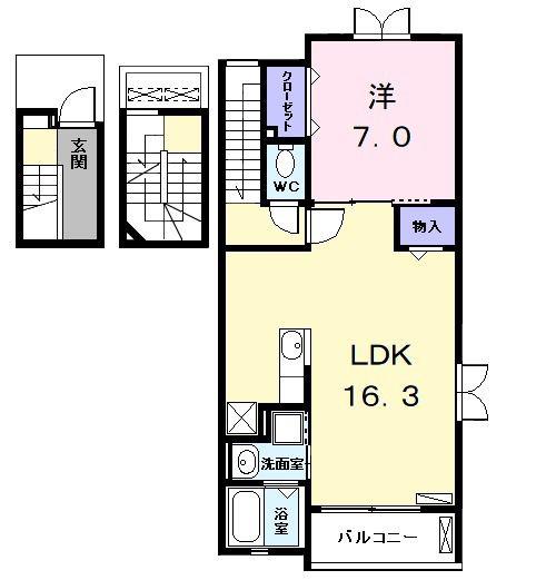アルバーダ II(1LDK/3階)の間取り写真