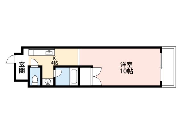 シャルマンII(1K/2階)の間取り写真