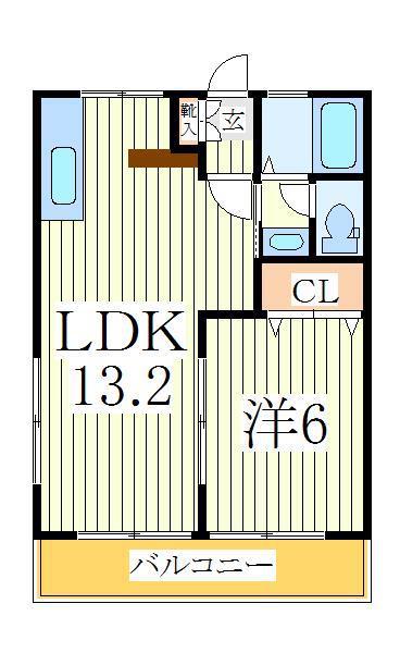 天王台KAORU(1LDK/1階)の間取り写真