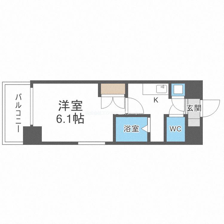 ジュネーゼ梅田北プラウディア(1K/8階)の間取り写真
