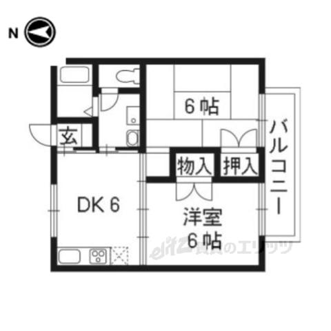 セトラⅡ(2DK/2階)の間取り写真