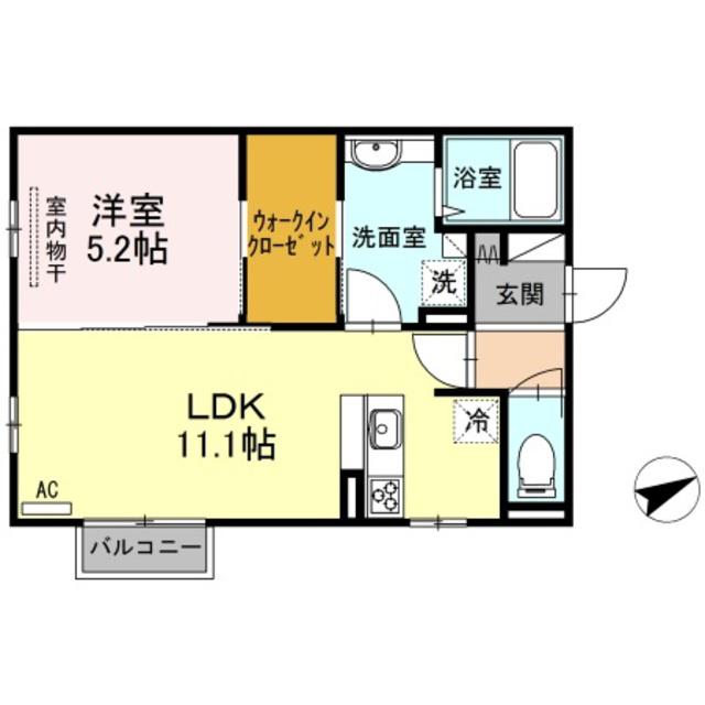 ななつぼし(1LDK/2階)の間取り写真