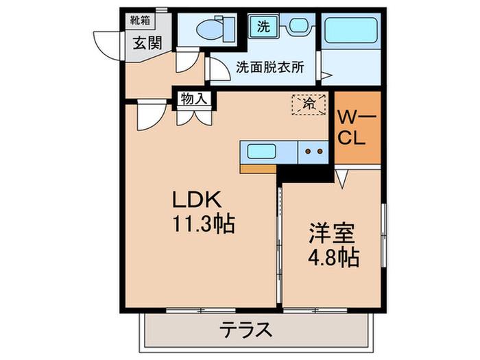 NEXT LIFE OHIRAKI 3-7A(1LDK/1階)の間取り写真