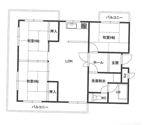 ミラーハイツタバタ(3LDK/3階)の間取り写真