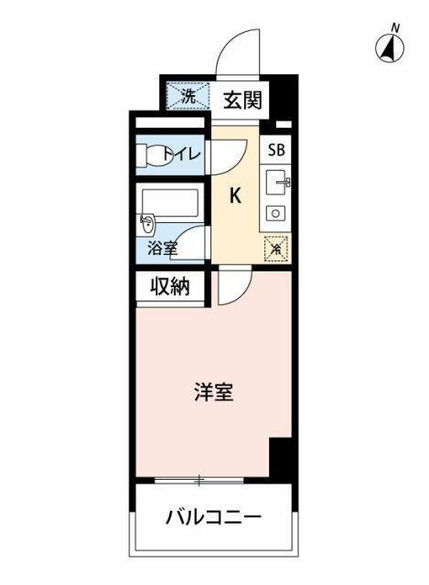 ウィンディーニ(1K/5階)の間取り写真