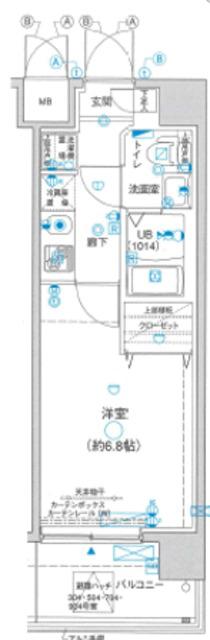 グランフォース西川口(1K/6階)の間取り写真