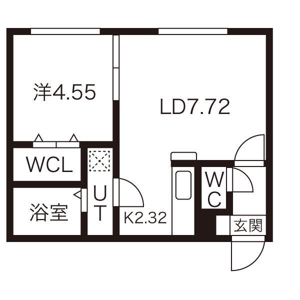 ECOA北27条(1LDK/2階)の間取り写真