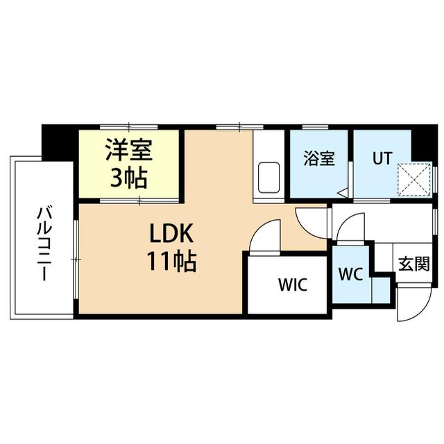 プリンシピオ赤坂(1LDK/9階)の間取り写真