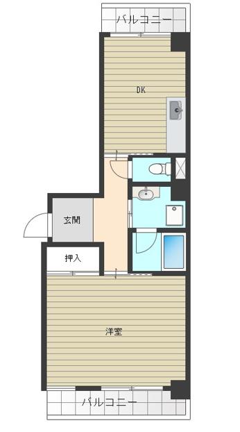満点商会ビル(1DK/3階)の間取り写真