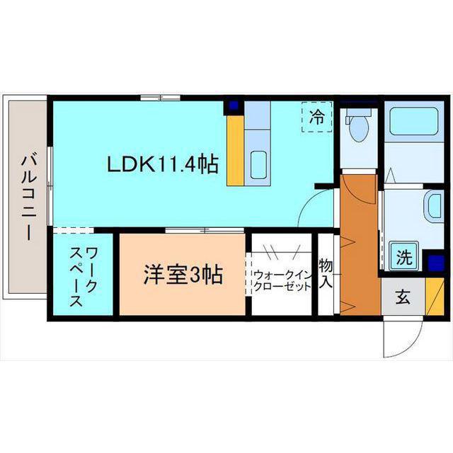 ELVA(1LDK/1階)の間取り写真