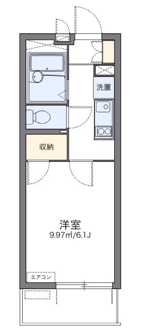 タツミハウス(1K/2階)の間取り写真