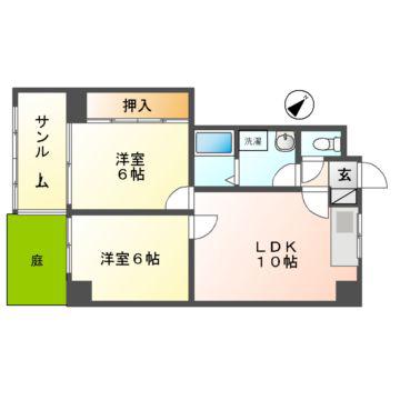 リブ・ソワレ笠舞(2LDK/1階)の間取り写真