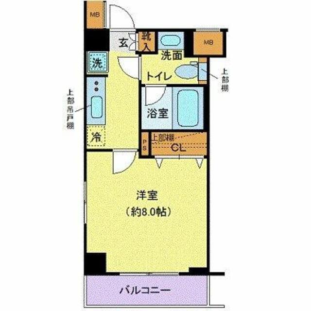 クレヴィスタ西馬込(1K/4階)の間取り写真