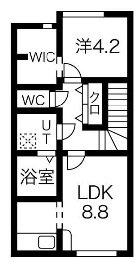 フルムーン(1LDK/2階)の間取り写真