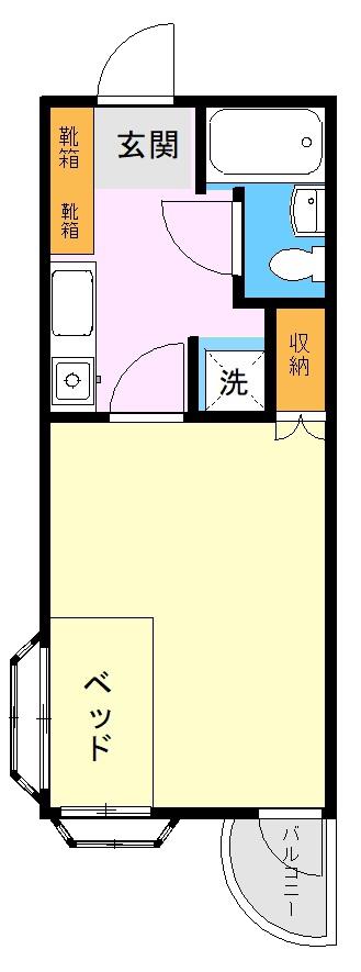 ステイ新南部(1K/4階)の間取り写真