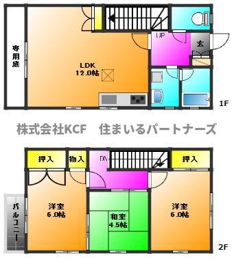 国分ガーデンハイツH棟(3LDK/1階)の間取り写真