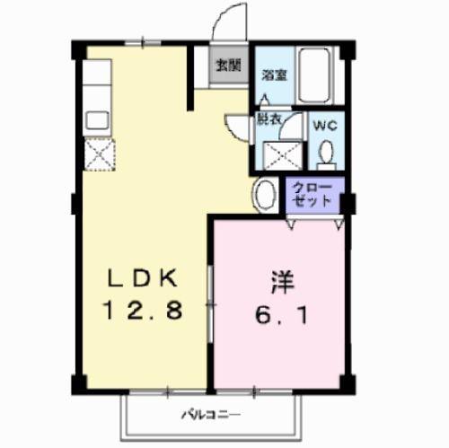 クローバーヒルズII(1LDK/2階)の間取り写真