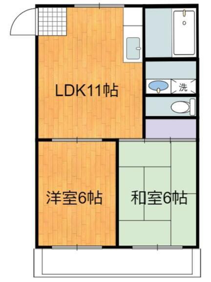 栄ハイツ(2LDK/3階)の間取り写真