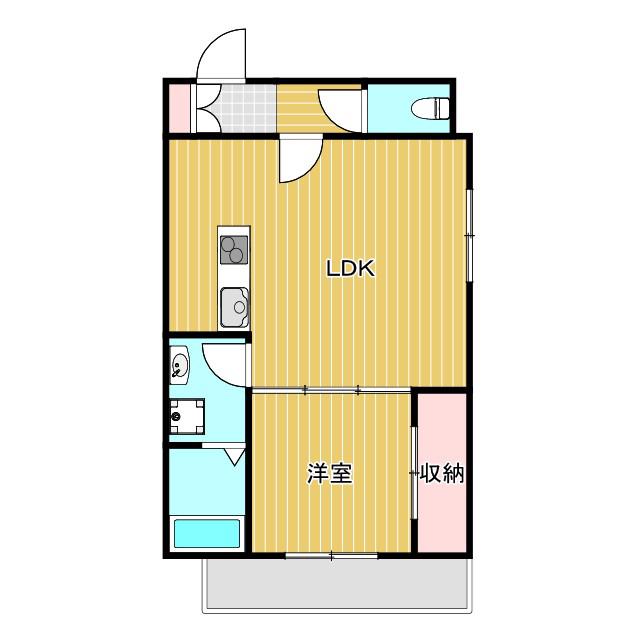 アーバンコート豊中(1LDK/1階)の間取り写真