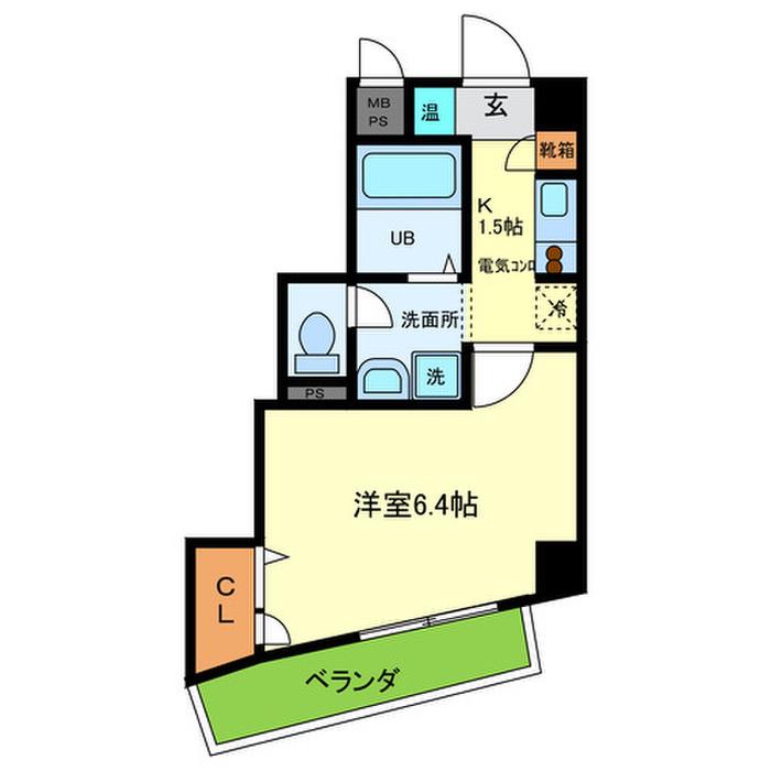 アネスト神戸西元町(1K/5階)の間取り写真