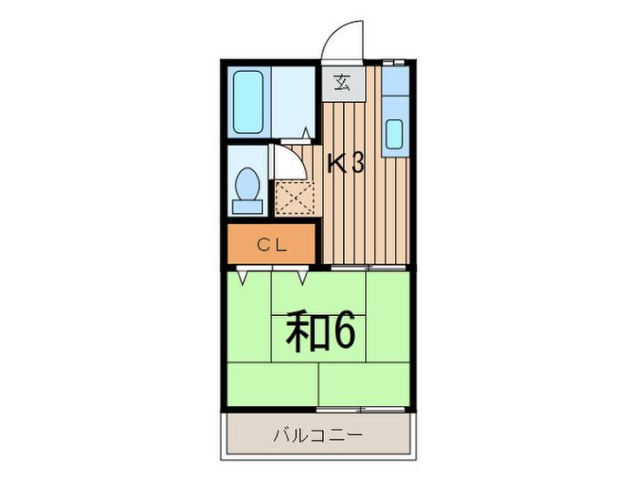 クィンスハイツ(1K/1階)の間取り写真