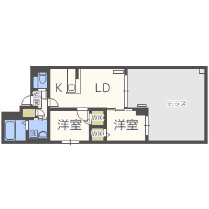 MIDTOWN TERRACE N20(2LDK/1階)の間取り写真