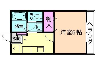高橋ハイツB棟(1K/1階)の間取り写真