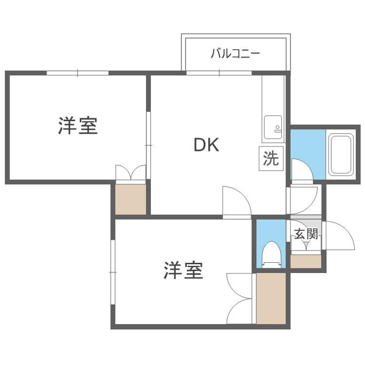 ステージイン20(2DK/3階)の間取り写真