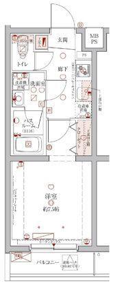 クレヴィスタ常盤台(1K/4階)の間取り写真