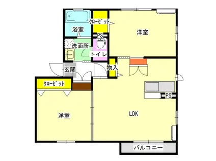 ルピナス G101(2LDK/1階)の間取り写真