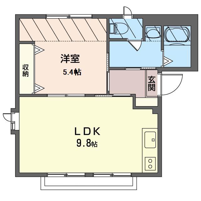 オークヴィレッジ(1LDK/2階)の間取り写真