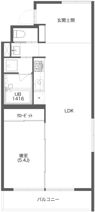 等々力LEAF(1LDK/3階)の間取り写真