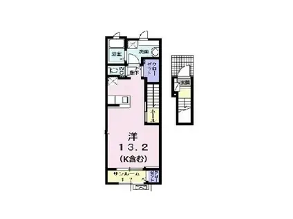 アバンツァート.DS(ワンルーム/2階)の間取り写真