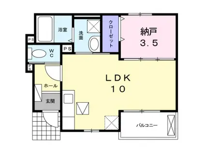 サンセールヤマビコ(1LDK/1階)の間取り写真