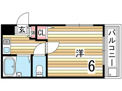 ルミエールUOZAKI(1K/2階)の間取り写真