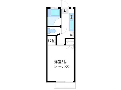 ハイネス横井(1K/2階)の間取り写真