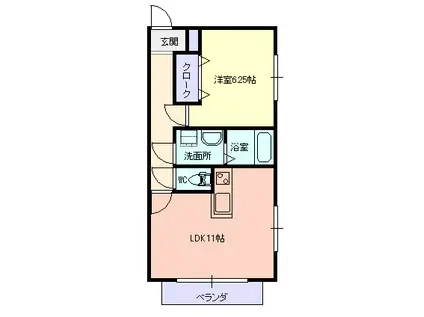 アルエット(1LDK/1階)の間取り写真