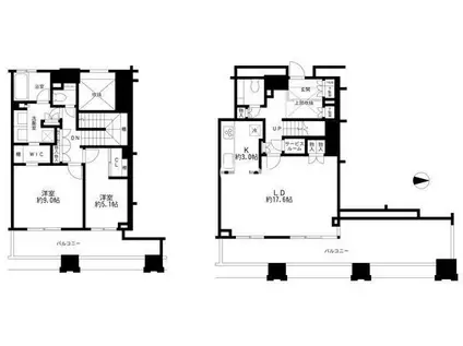 パークシティ柏の葉キャンパス二番街ミッドタワーC棟(2LDK/24階)の間取り写真