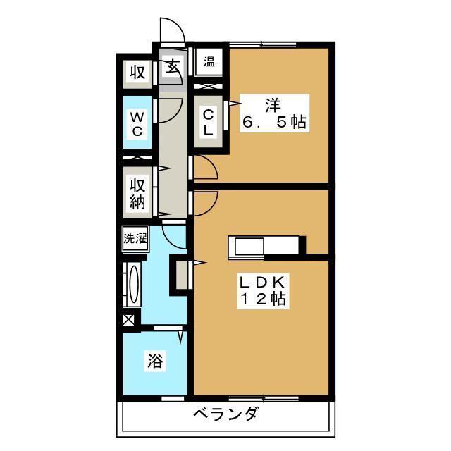 プレジャー(1LDK/1階)の間取り写真