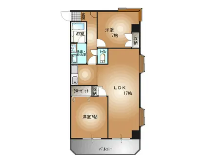 フローラハウス(2LDK/3階)の間取り写真